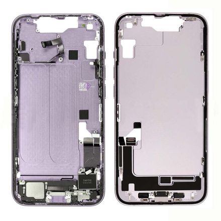 For iPhone 14 Middle Frame Rear Housing Assembly - Purple - OEM Assembled