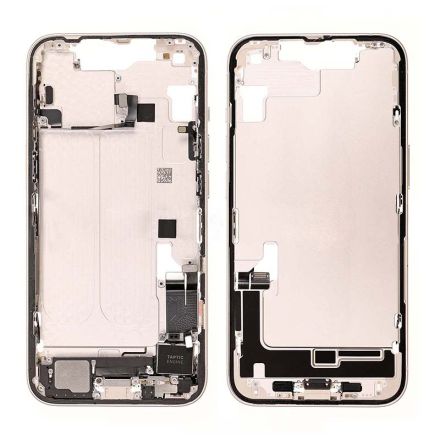 For iPhone 14 Middle Frame Rear Housing Assembly - Starlight - OEM Assembled