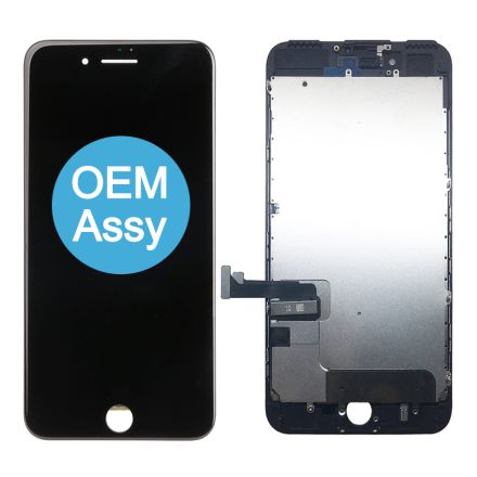 For iPhone 7 Plus LCD & Digitizer Assembly with Frame and Metal Plate - Black - OEM Assembled