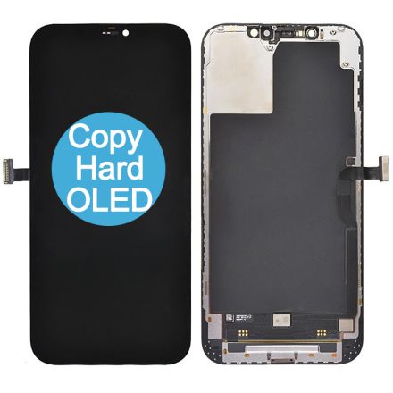 For iPhone 12 Pro Max Hard OLED Screen Digitizer Assembly with Frame - Black - Copy Hard OLED