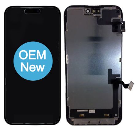 For iPhone 15 Plus OLED Screen Digitizer Assembly with Frame - Black - OEM New