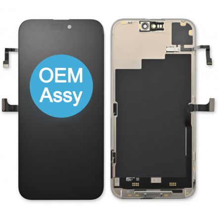 For iPhone 15 Pro Max OLED Screen Digitizer Assembly with Frame - Black - OEM Assembled