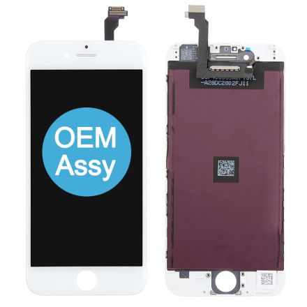 For iPhone 6 LCD Screen Digitizer Assembly with Frame and Metal Plate - White - OEM Assembled