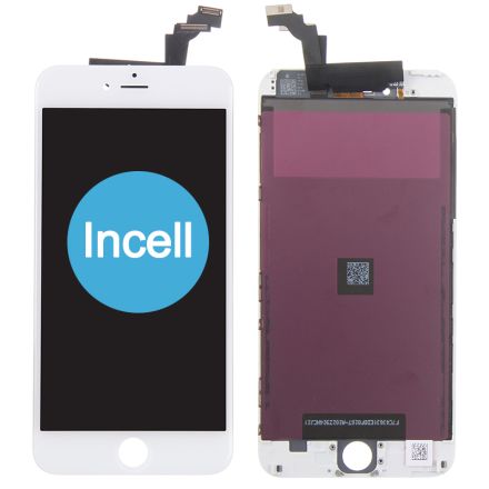 For iPhone 6 Plus LCD Screen Digitizer Assembly with Frame (Cold Glue) - White - Incell