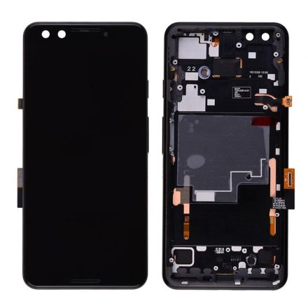 For Google Pixel 3 LCD Screen Digitizer Assembly with Front Frame - Black - OEM New