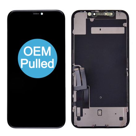 For iPhone 11 LCD Screen Digitizer Assembly with Frame - Black - OEM Pulled
