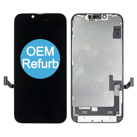 For iPhone 14 OLED Screen Digitizer Assembly with Frame - Black - OEM Refurbished