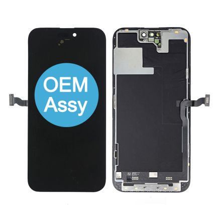 For iPhone 14 Pro Max OLED Screen Digitizer Assembly with Frame - Black - OEM Assembled