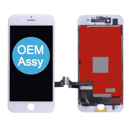 For iPhone 7 LCD Screen Digitizer Assembly with Frame and Metal Plate - White - OEM Assembled