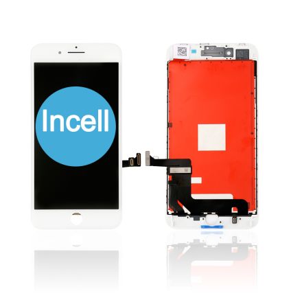 For iPhone 8 Plus LCD Screen Digitizer Assembly with Frame and Metal Plate - White - Incell