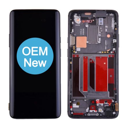For OnePlus (1+) 7 Pro OLED Screen Digitizer Assembly with Front Frame - Black - OEM New