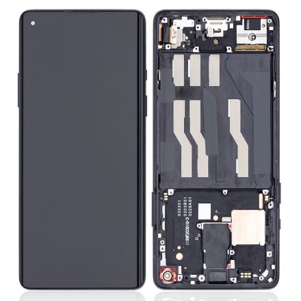 For OnePlus (1+) 8 OLED Screen Digitizer Assembly with Front Frame - Black - OEM New