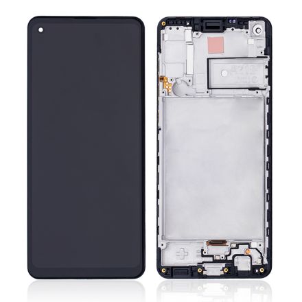 For Samsung Galaxy A21s SM-A217 LCD Screen Digitizer Assembly with Front Frame - Black - OEM Pulled