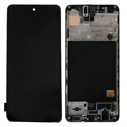 For Samsung Galaxy A51 SM-A515 LCD Screen Digitizer Assembly with Front Frame - Black - OEM New