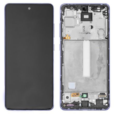 For Samsung Galaxy A52 SM-A525/SM-A526/SM-S528 LCD Screen Digitizer Assembly With Front Frame - Purple - OEM New
