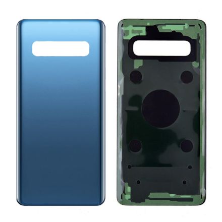 For Samsung Galaxy S10 G973/G973U/G973F Battery Cover with Adhesive - Blue - Samsung Logo - OEM New