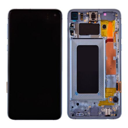 For Samsung Galaxy S10e SM-G970/G970U/G970F LCD & Digitizer Assembly with Front Frame - Blue - OEM Refurbished