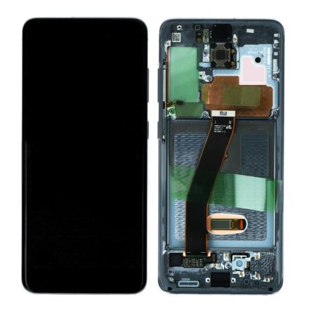 For Samsung Galaxy S20 SM-G980/G980F/G980U OLED Screen Digitizer Assembly with Front Frame - Gray - OEM New