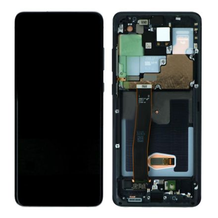 For Samsung Galaxy S20 Ultra SM-G988/G988B/G988U OLED & Digitizer Assembly with Front Frame - Black - OEM New