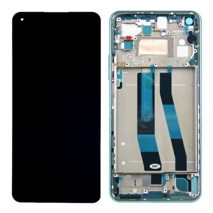 For Xiaomi 11 Lite 5G NE OLED Screen Digitizer Assembly with Front Frame - Bubblegum Blue - OEM New