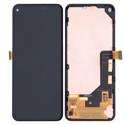 For Google Pixel 5a 5G OLED Screen Digitizer Assembly with Front Frame - Black - OEM New