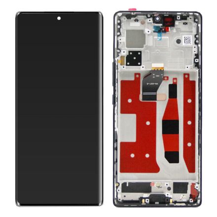 For Honor 70 OLED Screen Digitizer Assembly with Front Frame - Crystal Silver - OEM New