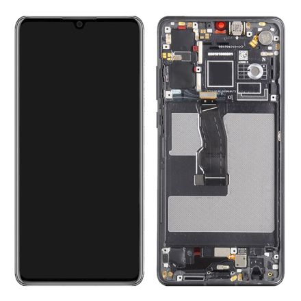 For Huawei P30 LCD Screen Digitizer Assembly with Front Frame - Black - OEM New