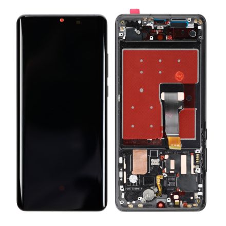 For Huawei P30 Pro LCD Screen Digitizer Assembly with Front Frame - Black - OEM Refurbished
