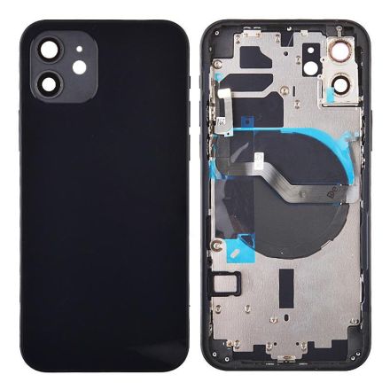 For iPhone 12 Back Cover with Small Parts - Black
