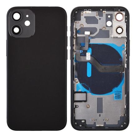 For iPhone 12 Mini Back Cover with Small Parts - Black