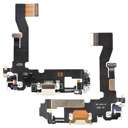 For iPhone 12 Charging Port Flex Cable Ribbon - White - OEM Pulled