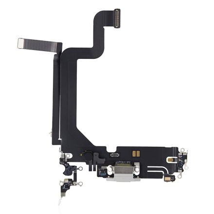 For iPhone 14 Pro Max Charging Port Flex Cable Ribbon - Silver - OEM Pulled