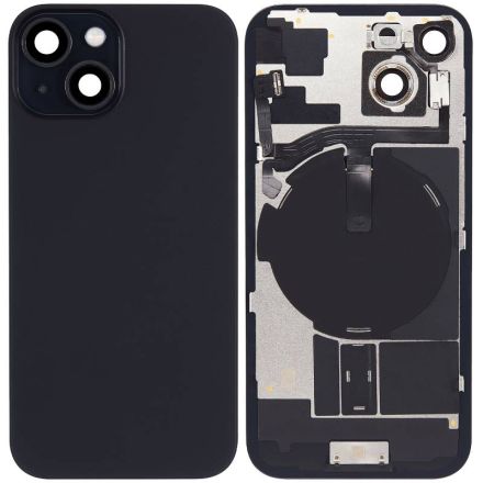 For iPhone 15 Back Glass Housing Assembly - Black - OEM Assembled