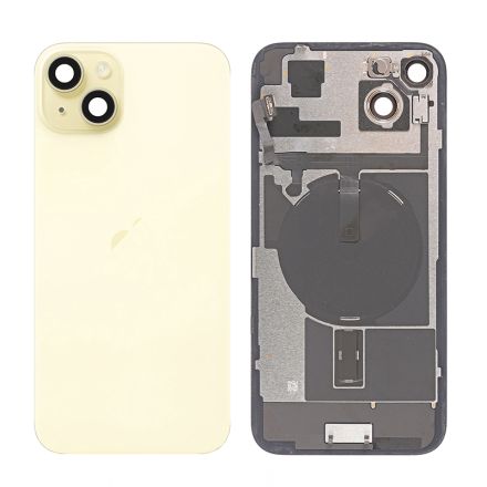 For iPhone 15 Back Glass Housing Assembly - Yellow - OEM Assembled