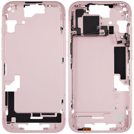 For iPhone 15 Middle Frame Rear Housing Assembly - Pink - OEM Pulled