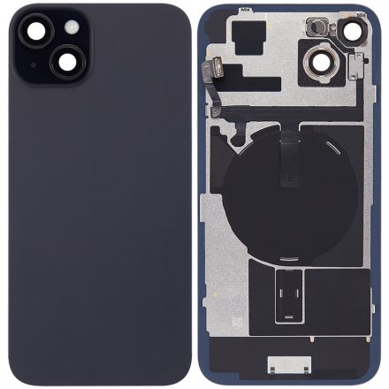 For iPhone 15 Plus Back Glass Housing Assembly - Black - OEM Assembled