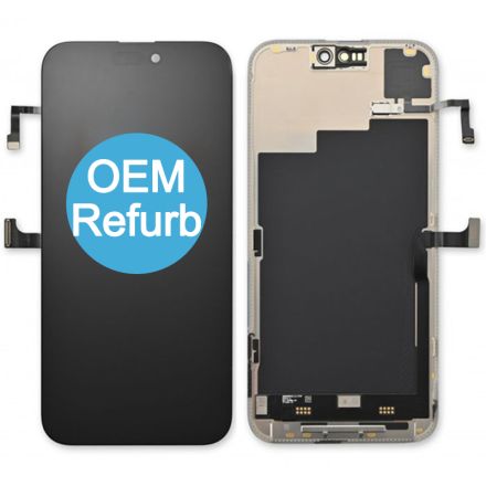 For iPhone 15 Pro Max OLED Screen Digitizer Assembly with Frame - Black - OEM Refurbished