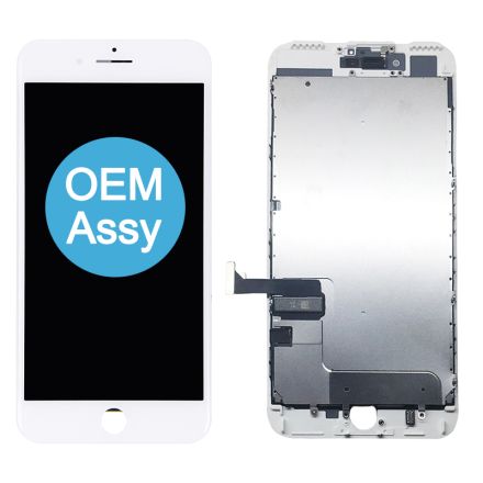 For iPhone 7 Plus LCD Screen Digitizer Assembly with Frame and Metal Plate - White- OEM Assembled