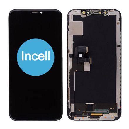 For iPhone X LCD Screen Digitizer Assembly with Frame and Metal Plate (No Small Parts) - Black - Incell