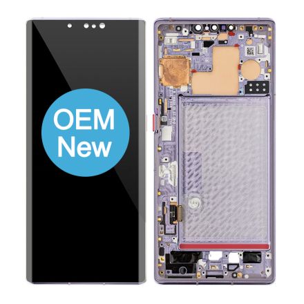 For Huawei Mate 30 Pro LCD Screen Digitizer Assembly with Front Frame - Silver - OEM New