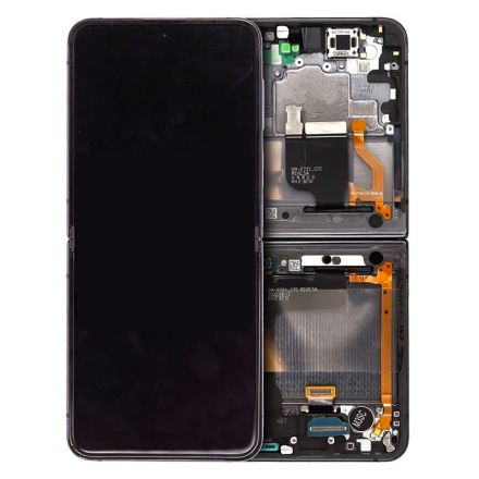 For Samsung Galaxy Z Flip4 5G SM-F721 OLED Screen Digitizer Assembly with Front Frame - Graphite - OEM New