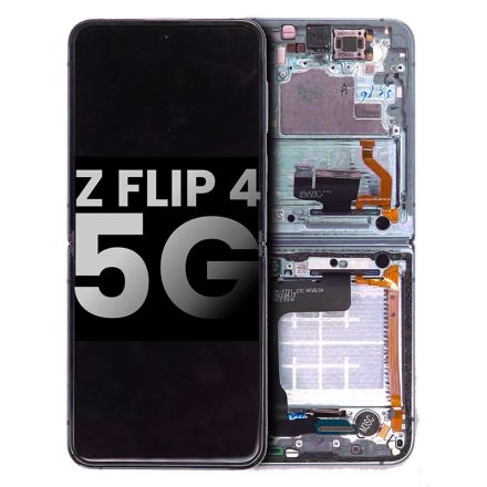 For Samsung Galaxy Z Flip4 5G SM-F721 OLED Screen Digitizer Assembly with Front Frame - Blue - OEM New