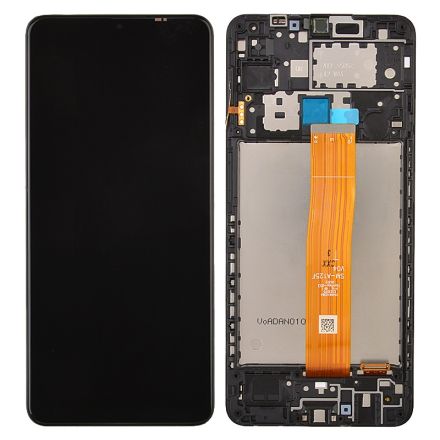 For Samsung Galaxy A12 SM-A125 LCD Screen Digitizer Assembly with Front Frame - Black - OEM Pulled