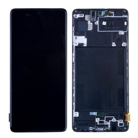 For Samsung Galaxy A71 SM-A715 OLED Screen Digitizer Assembly with Front Frame - Black - OEM New