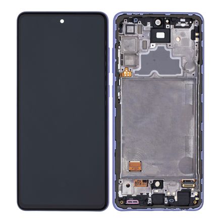 For Samsung Galaxy A72 SM-A725 LCD Screen Digitizer Assembly with Front Frame - Purple - OEM New