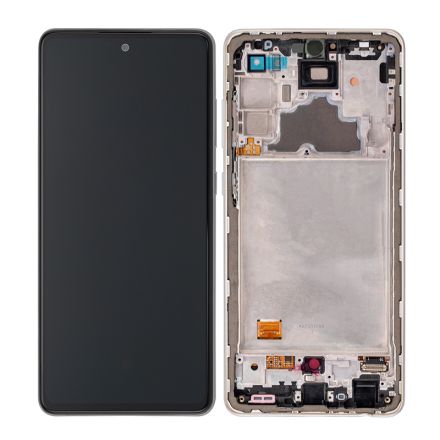 For Samsung Galaxy A72 SM-A725 LCD Screen Digitizer Assembly with Front Frame - White - OEM New