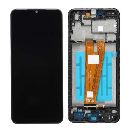 For Samsung Galaxy A04 SM-A045 LCD Screen Digitizer Assembly with Front Frame - Black - OEM Pulled