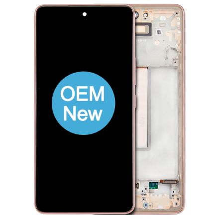 For Samsung Galaxy A53 5G SM-A536 OLED Screen Digitizer Assembly With Front Frame - Peach - OEM New