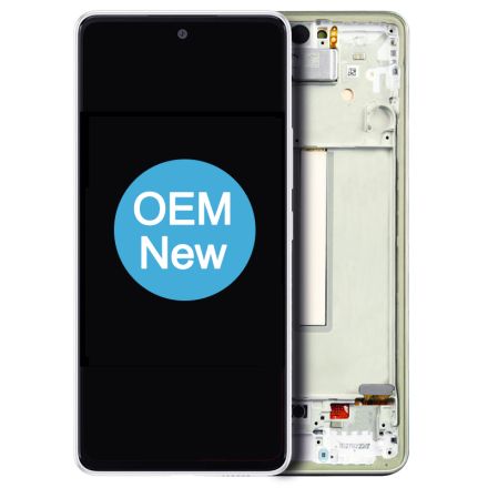 For Samsung Galaxy A53 5G SM-A536 OLED Screen Digitizer Assembly With Front Frame - White - OEM New