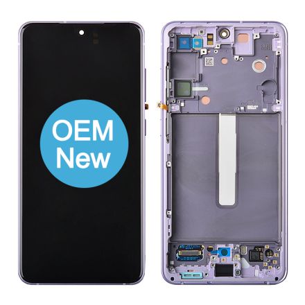 For Samsung Galaxy S21 FE G990 OLED Screen Digitizer Assembly with Front Frame - Lavender - OEM New